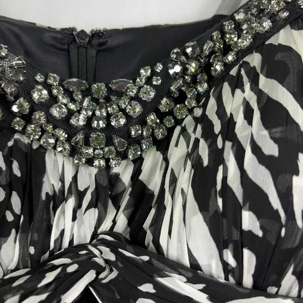 Rickie Freeman for Teri Jon Teri Jon Black White Silk Gown - Picture 2 of 4